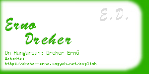 erno dreher business card